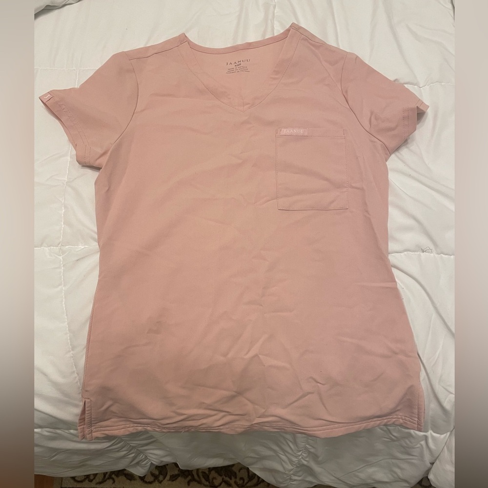 Jaanuu Pink V-Neck Scrub Top